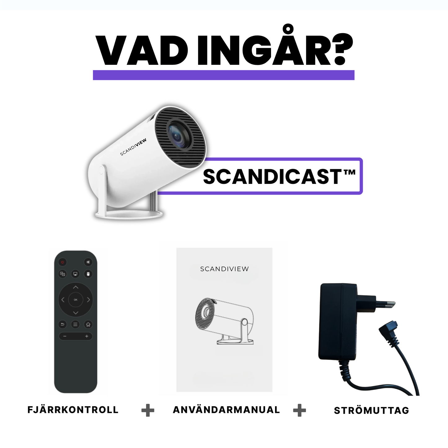 ScandiCast™ Projektor - WiFi & Bluetooth med 4K HD Support