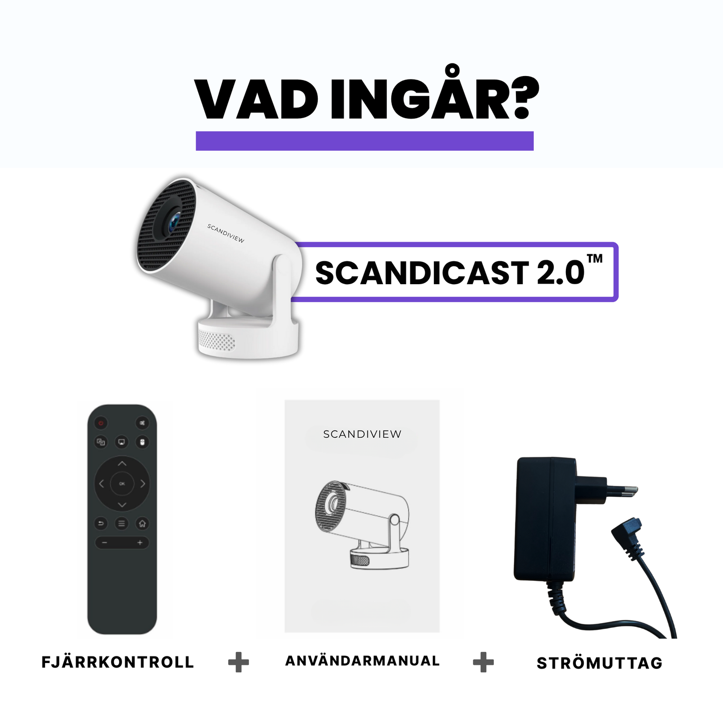 ScandiCast 2.0™ Smart Projektor - WiFi & Bluetooth med 4K HD Support