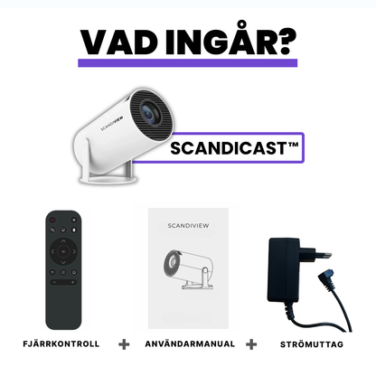 ScandiCast™ Projektor - WiFi & Bluetooth med 4K HD Support